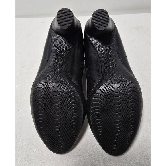 WOMEN'S ECCO LEATHER SIDE ZIP ANKLE BOOTS BOOTIES BLACK HEELS SZ 37-US 6.5 B - Picture 8 of 10